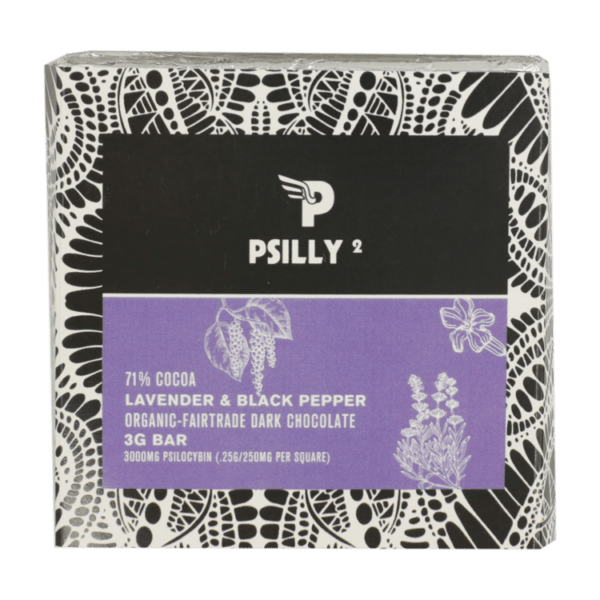 Psilly - Dark Chocolate Bar - Lavender & Black Pepper | Mushroom Coffee Canada